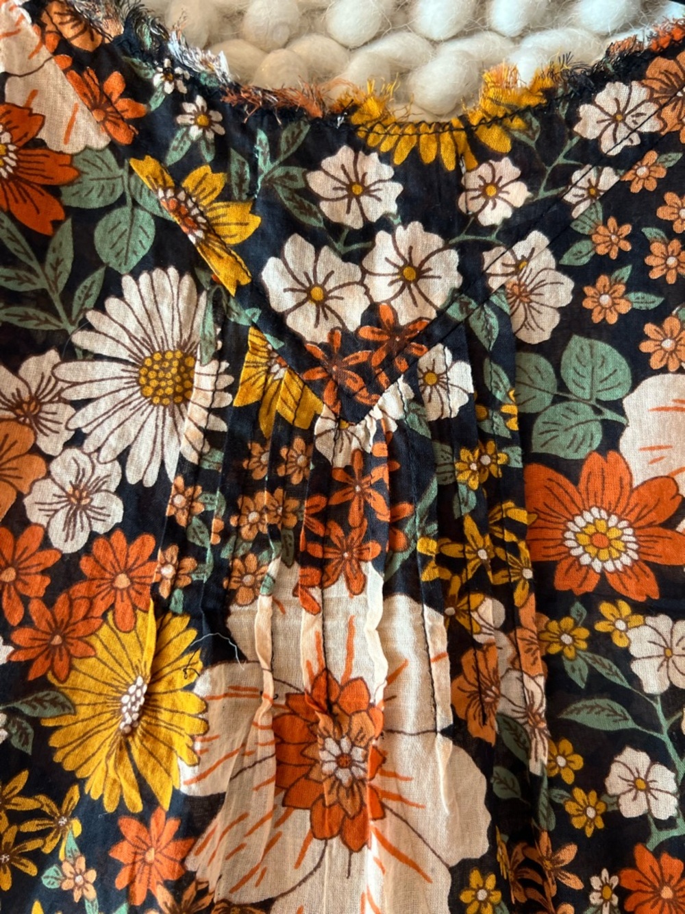 NATURAL LIFE Black Floral V-Neck Tunic with Orange & Yellow Flowers - Picture 7 of 8
